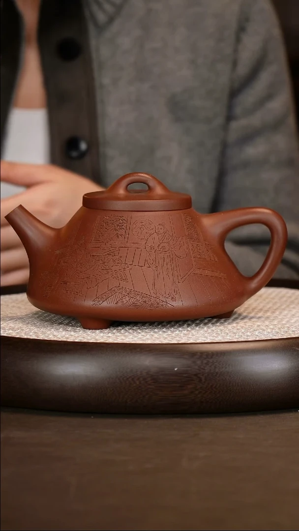 茶壶紫砂【诸葛永南】紫泥子冶石瓢   900CC