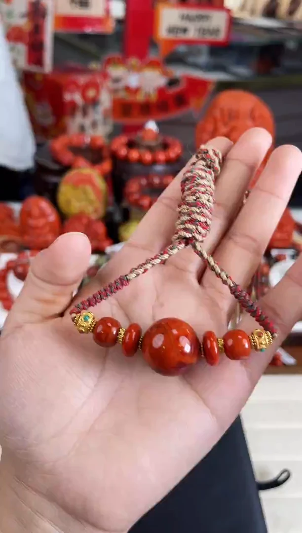 未镶嵌瓦西锁骨珠吊坠19mm南红玛瑙（多样式发其一）