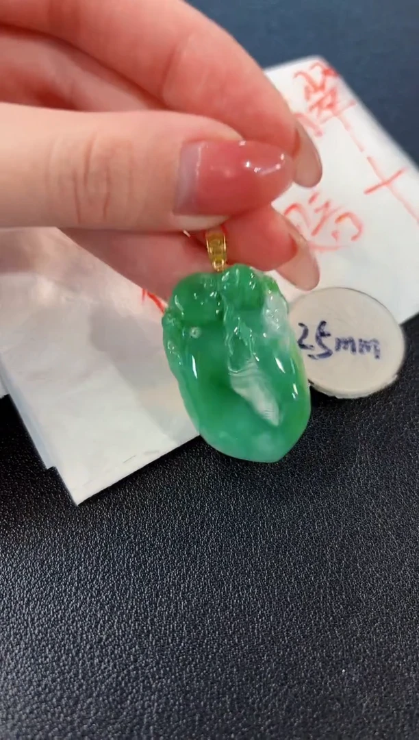 【闪购商品】翡翠颈饰18K金镶嵌缅料A货/支持复检/一件