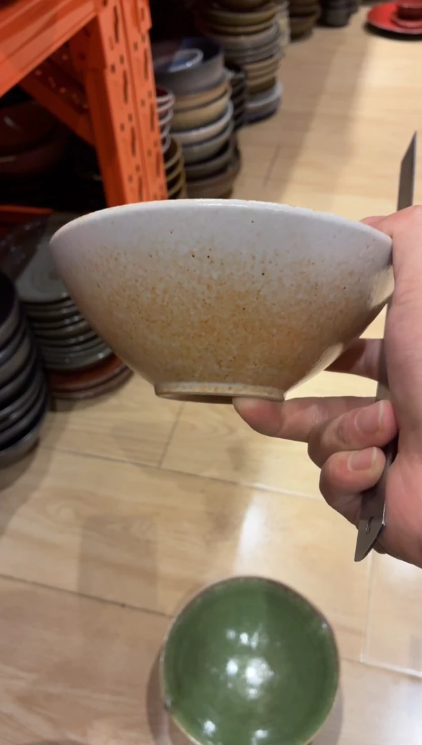 瓷片画*冥719至野斗笠小碗1个