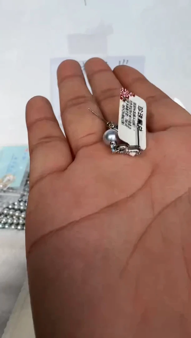 银S925镶嵌耳饰海水珍珠耳钉