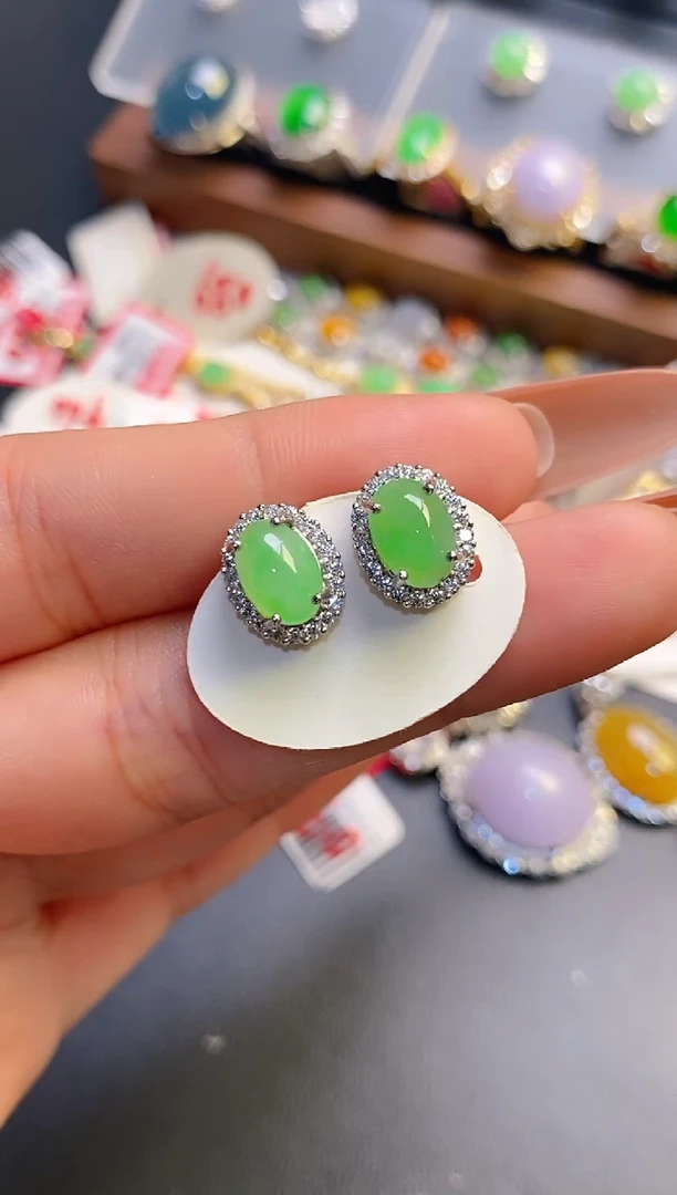 银S925镶嵌戒指翡翠天然