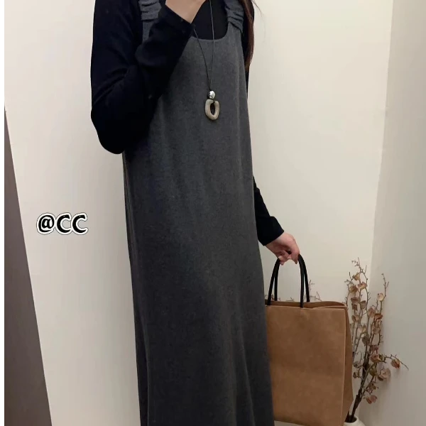 韩版休闲针织毛衣连衣裙显瘦气质时尚中长款小个子145-155裙