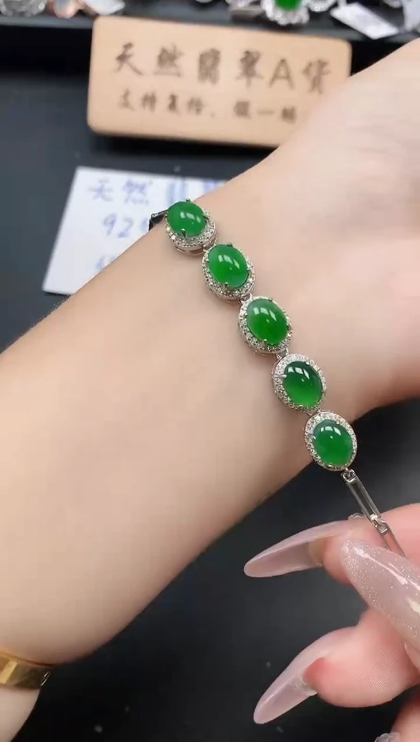 银S925镶嵌戒指翡翠111