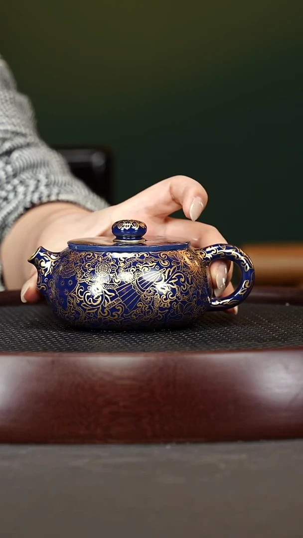 茶壶紫砂115ZLM扁珠 珐琅彩
