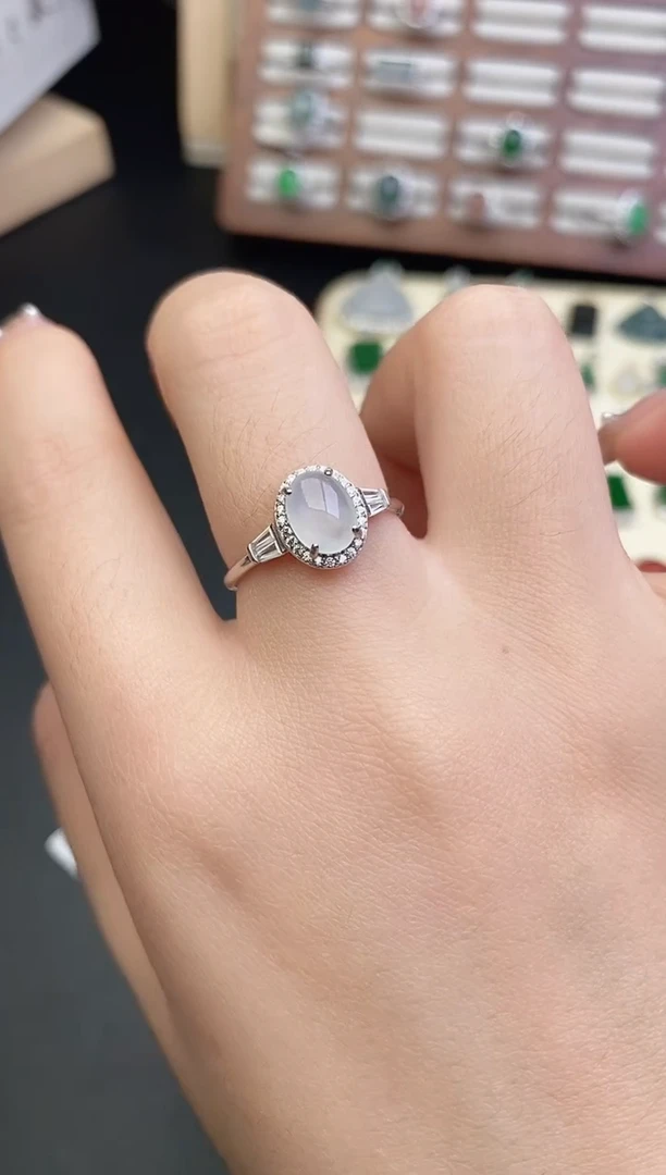 银S925镶嵌戒指翡翠0