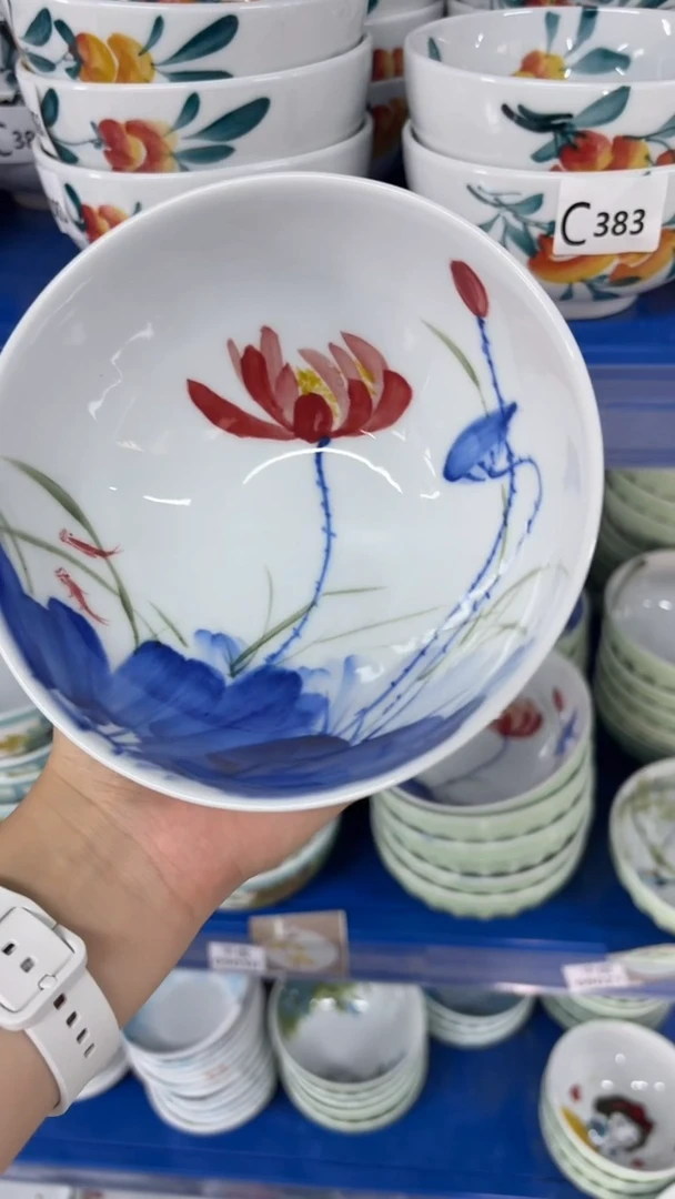 瓷片景德镇陶瓷食品级手绘釉中彩-满汉碗