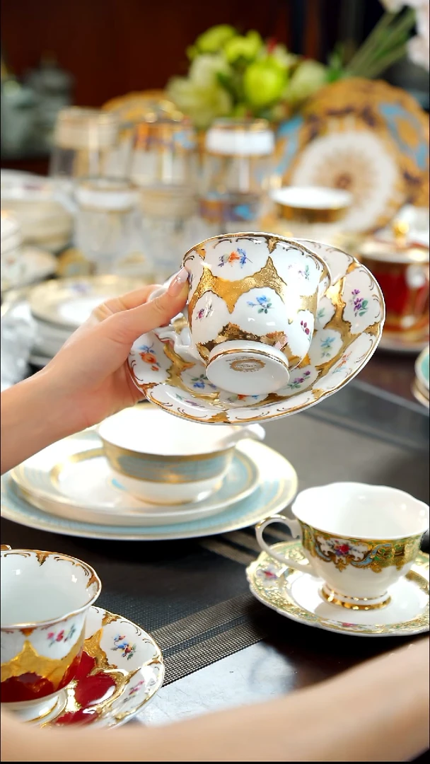 瓷片咖啡杯碟  1套