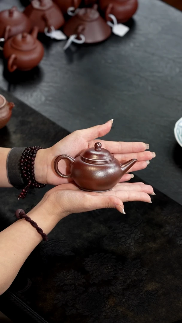 茶壶紫砂柴烧清水泥水平壶130cc