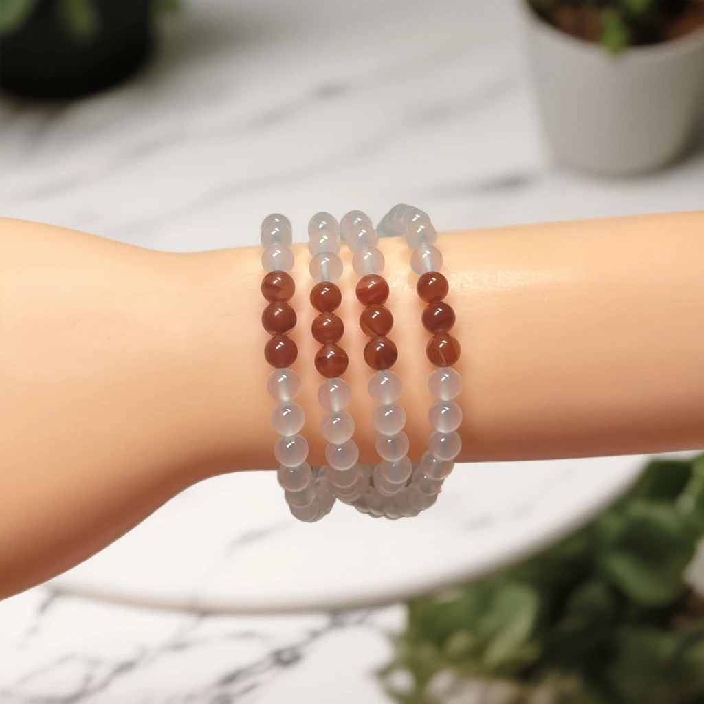 天然正品南红荔枝冻手链时尚百搭男女款冰透型搭配南红圆珠手链