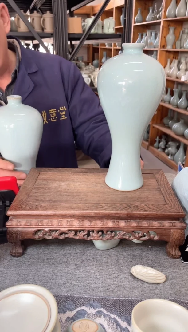 【闪购商品】其他天青 贵妃瓶 微瑕 汝意堂25cm