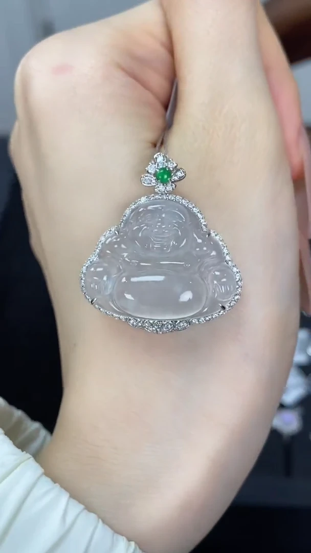 【闪购商品】翡翠吊坠(不含链)18K金镶嵌翡翠包镶佛公