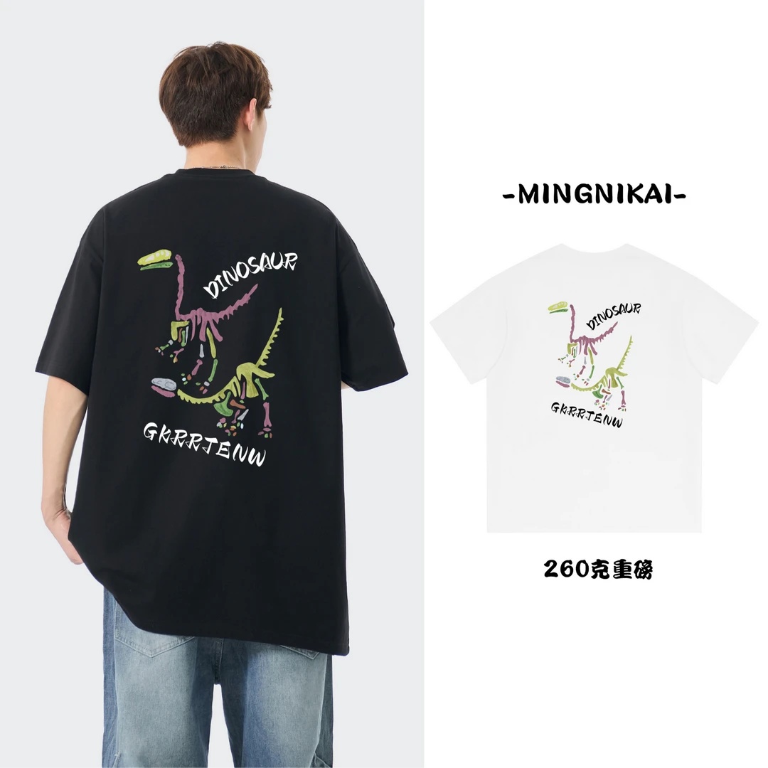 美式短袖t恤男夏季2025新款青少年纯棉潮牌潮流oversize半袖上衣