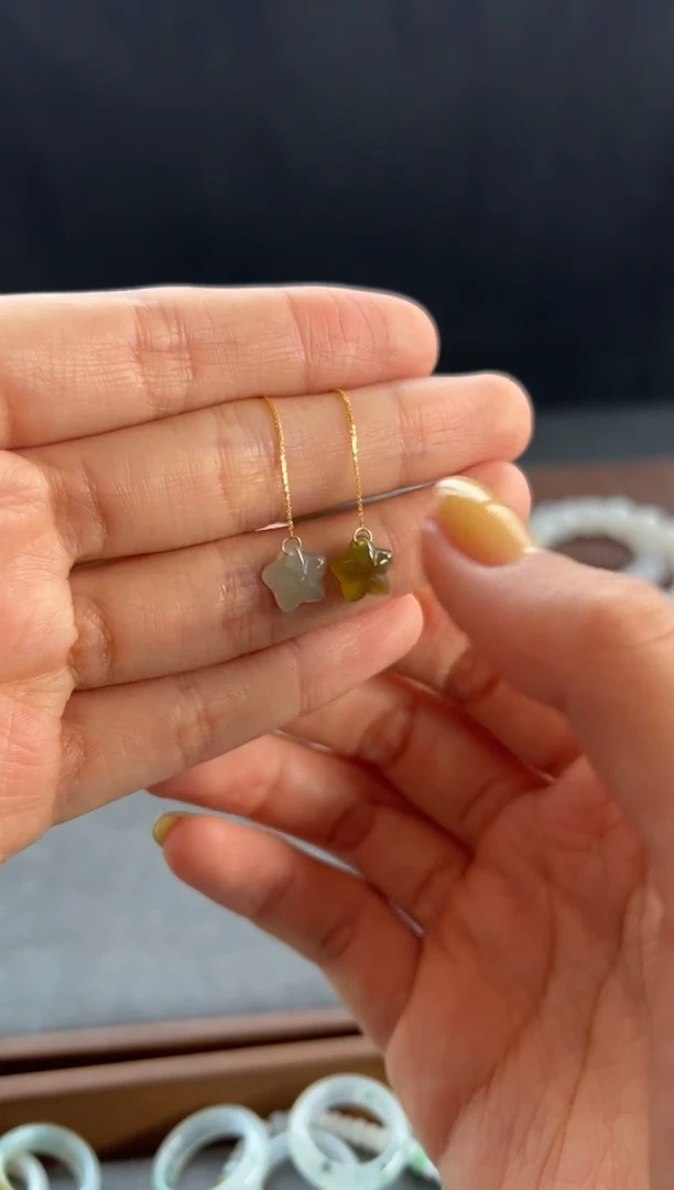 【闪购商品】翡翠耳饰18K金镶嵌508买断