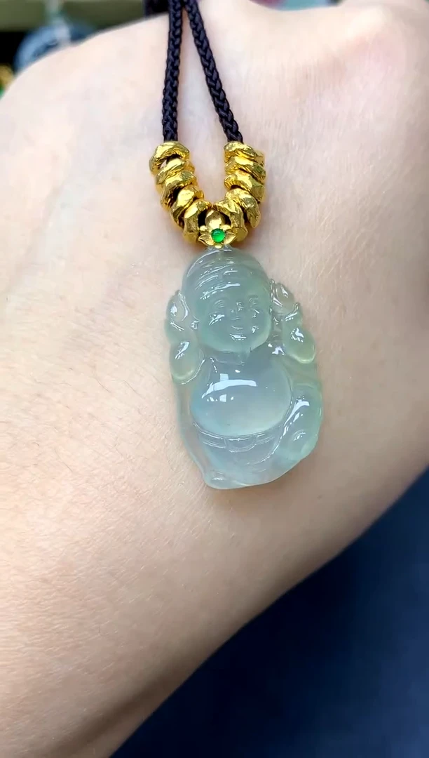 颈饰18K金镶嵌翡翠340-中国好珍宝