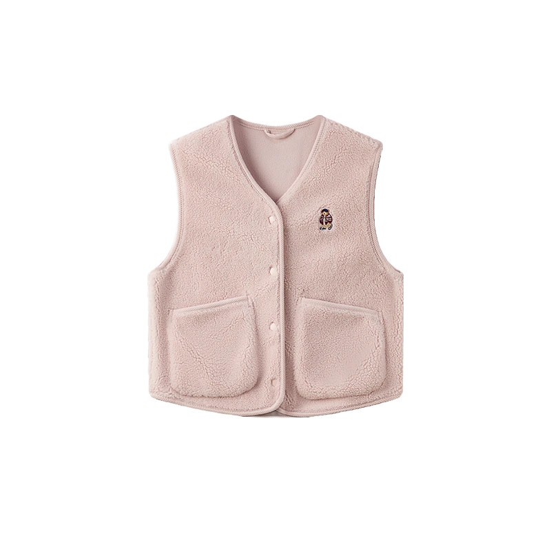 SPAO韩国同款2025年春季新品女士小熊Woodie摇粒绒马甲SPFZF12G40