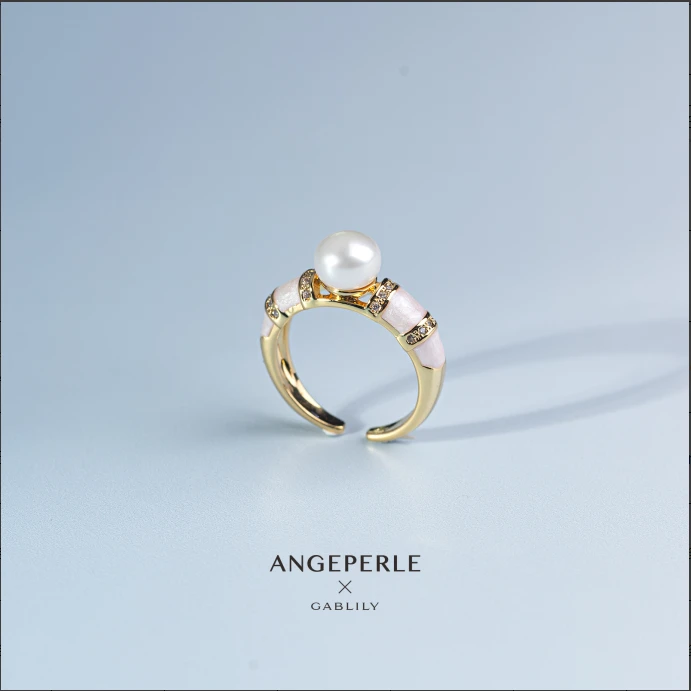 【凯迪专属】天使之泪 淡水珍珠戒指7-8mm时尚复古百搭款 开口戒