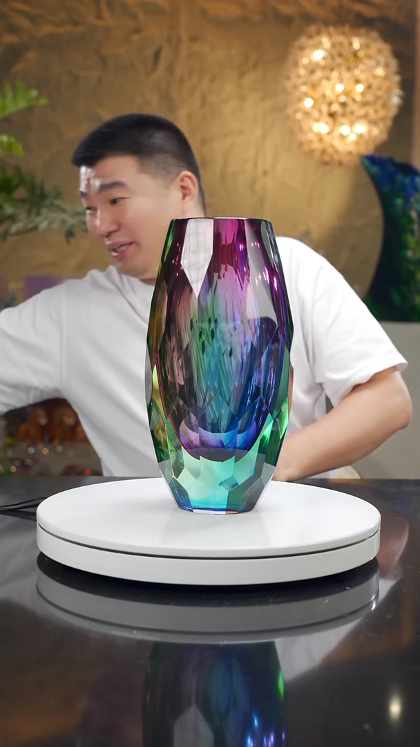 摆件青**水设计款三色切面花瓶专属价