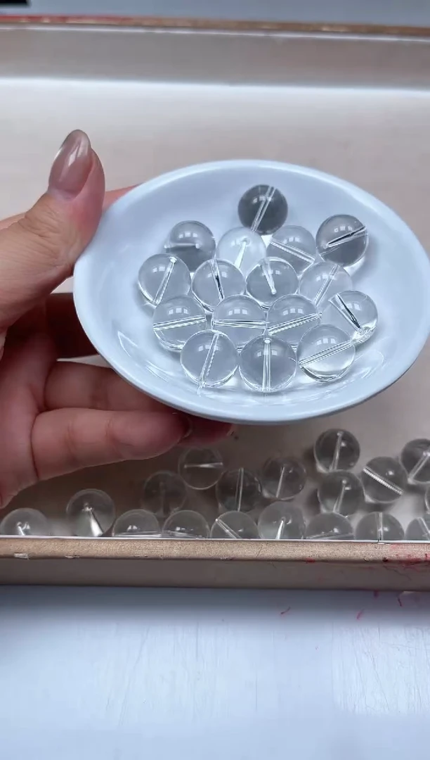 水晶珠宝半成品未镶嵌D562 白水晶14mm5颗15元