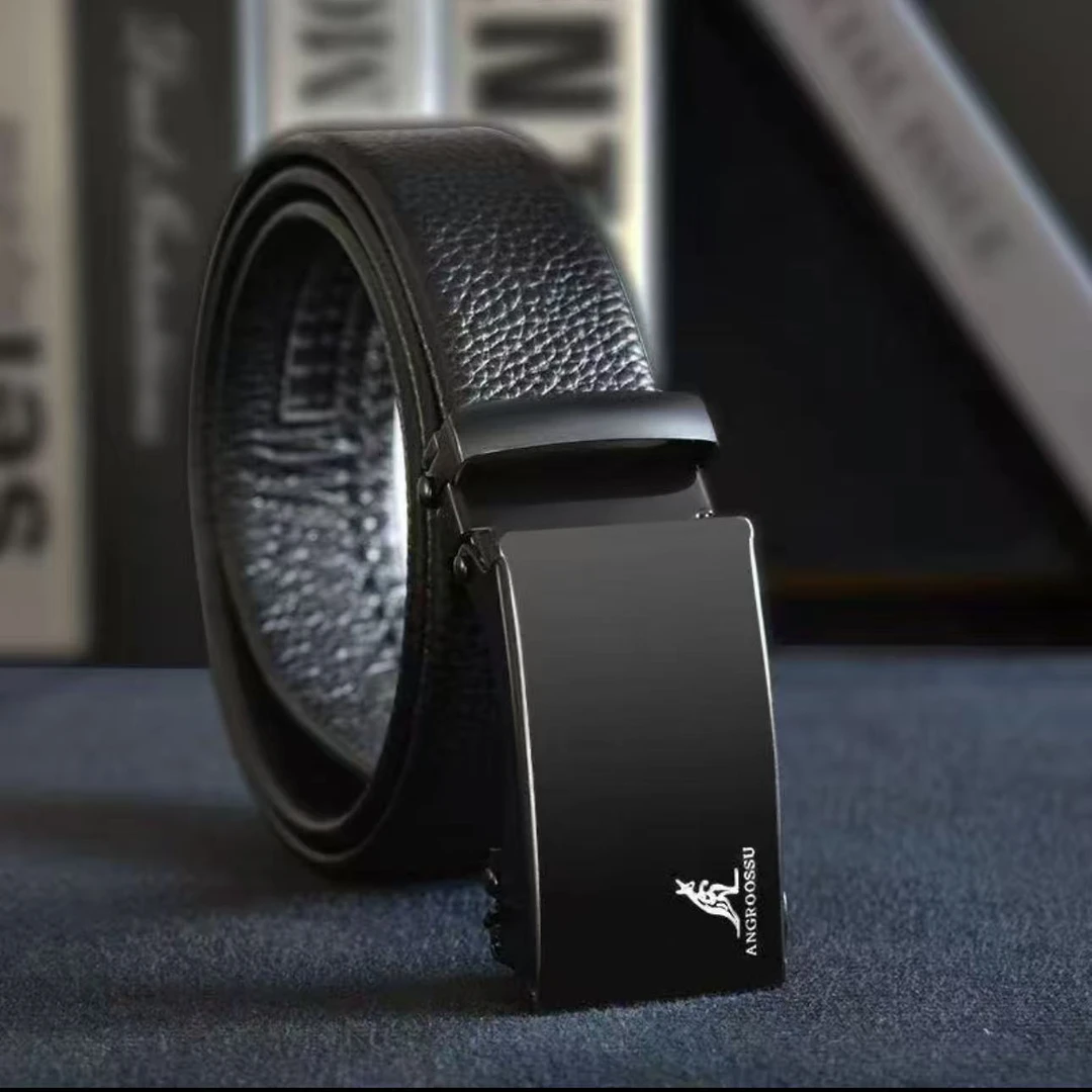 疯抢！【补贴中】2025款韩版荔枝纹袋鼠无牙自动扣腰带百搭时尚腰带