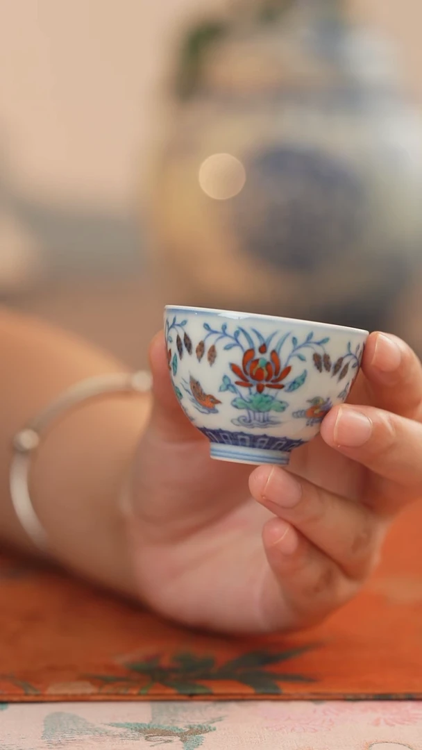 源明清忆鸳鸯戏水小杯