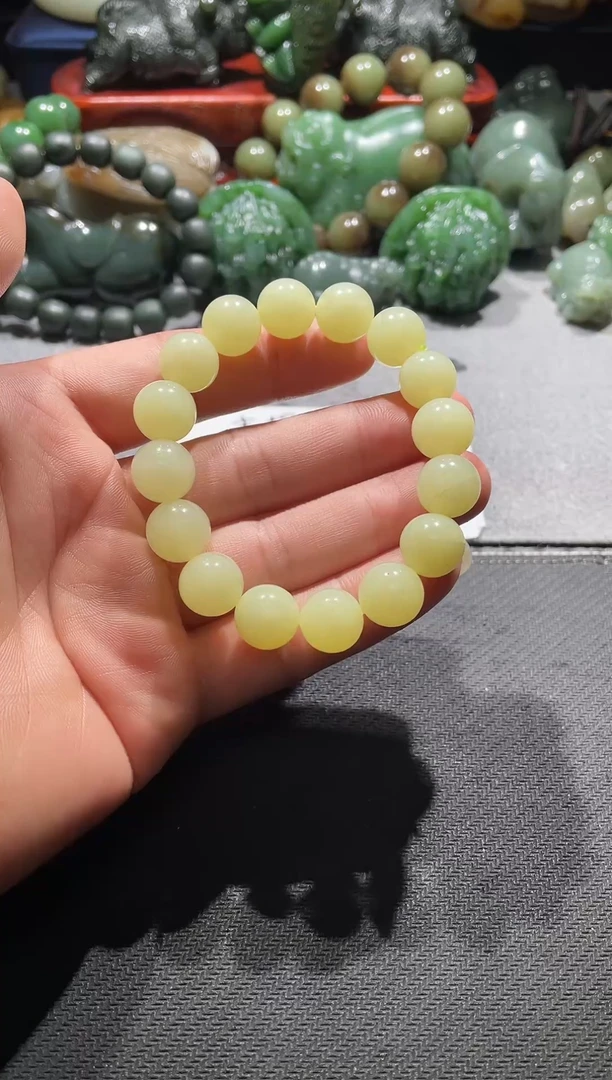 未镶嵌手串和田玉（黄玉）和田玉黄玉