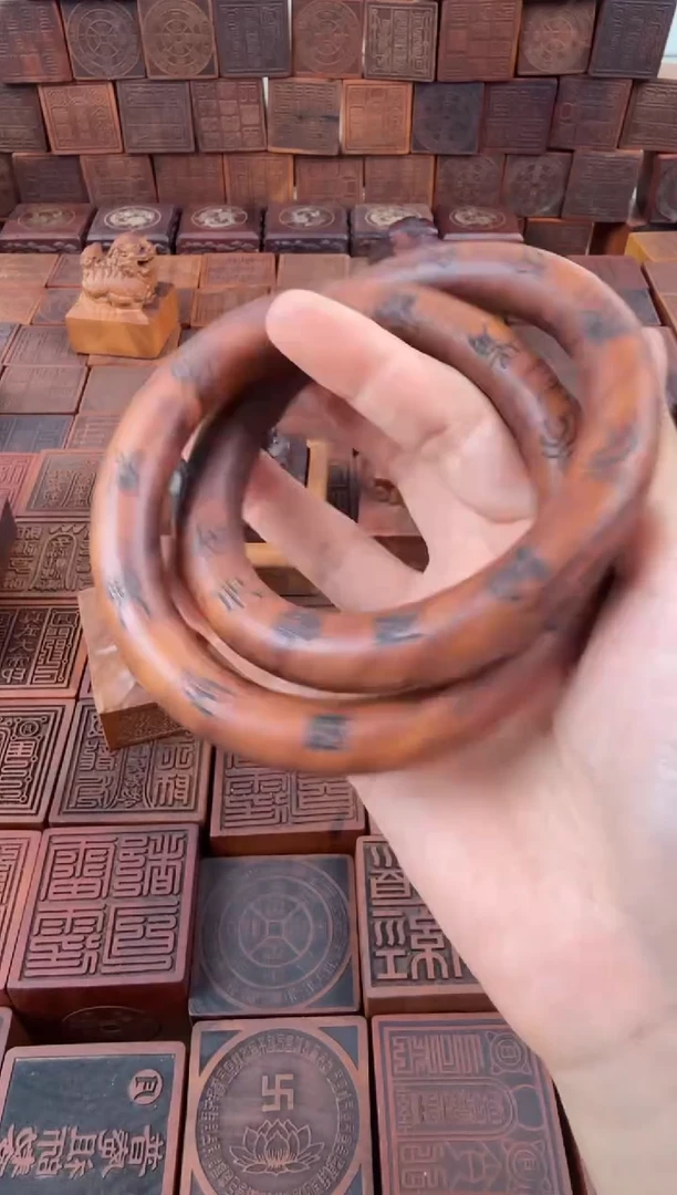 枣木内径80刻字款乾坤圈--77