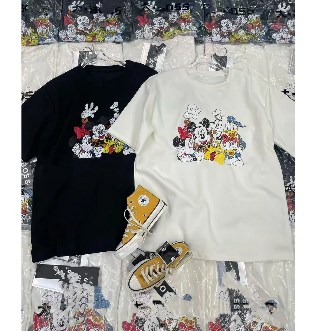 D893冬季新品潮牌卡通印花圆领短袖T恤