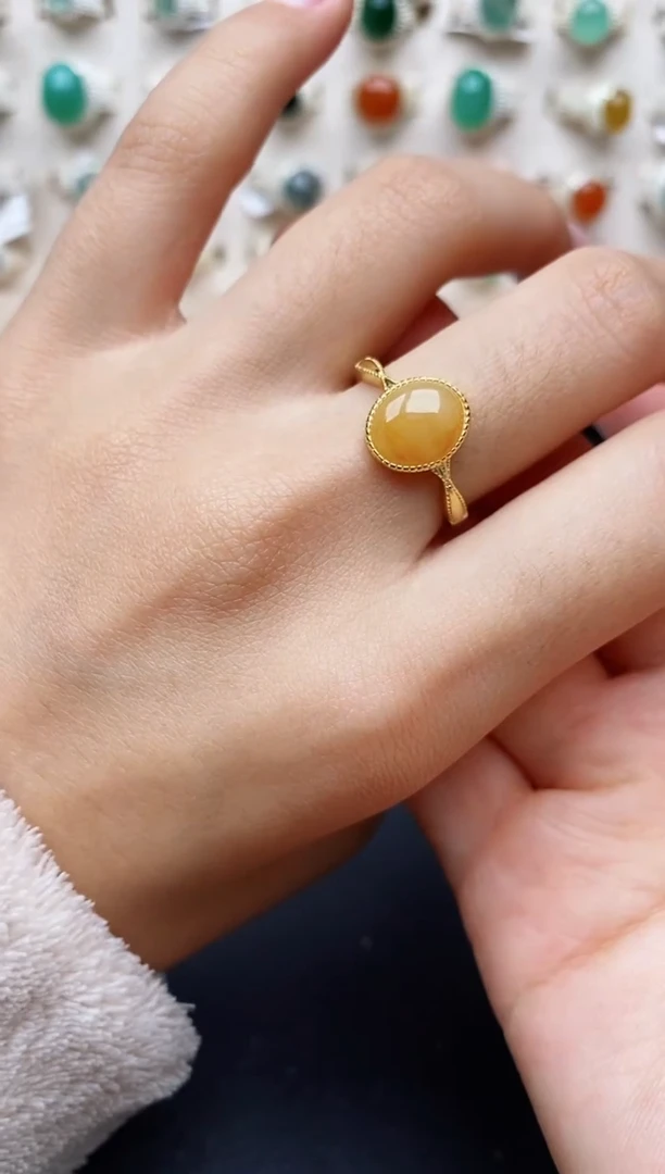 【闪购商品】翡翠戒指银S925镶嵌缅甸翡翠