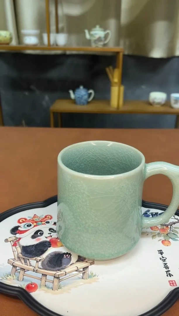 哥窑办公杯大号水杯