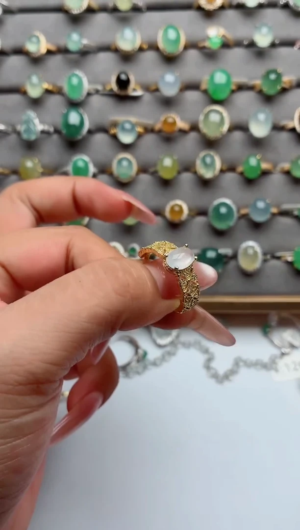 银S925镶嵌戒指翡翠.