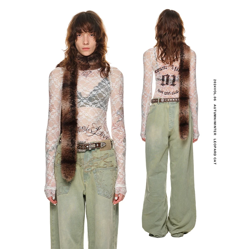 【byAU】1JINN STUDIO 球服印花蕾丝打底衫