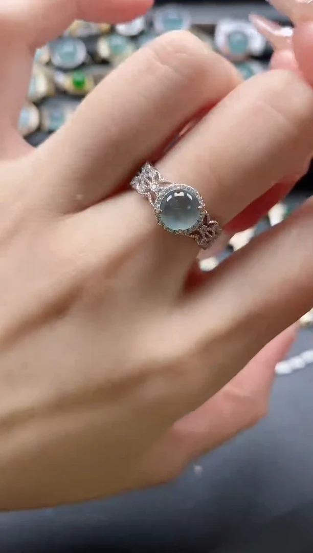 【闪购商品】翡翠戒指银S925镶嵌15511