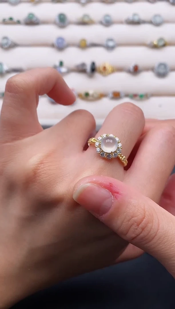 银S925镶嵌戒指翡翠2222222+9