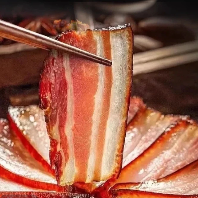 正宗特产土猪五花柴火烟熏腊肉农家腌制风味独特