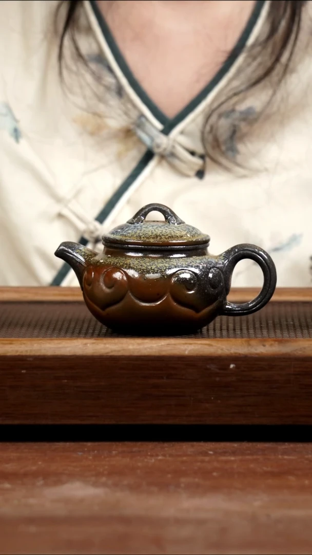 茶壶紫砂底槽青柴烧仿古如意210CC