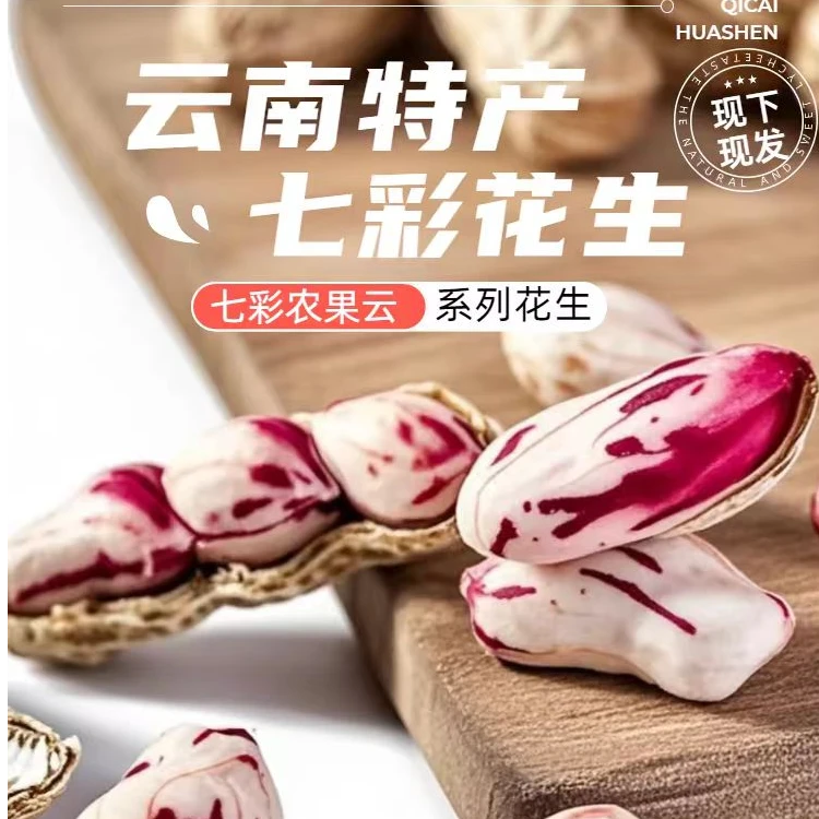 七彩农果云南特色七彩花生晒干云南特产花生原味甘甜种籽普洱新货