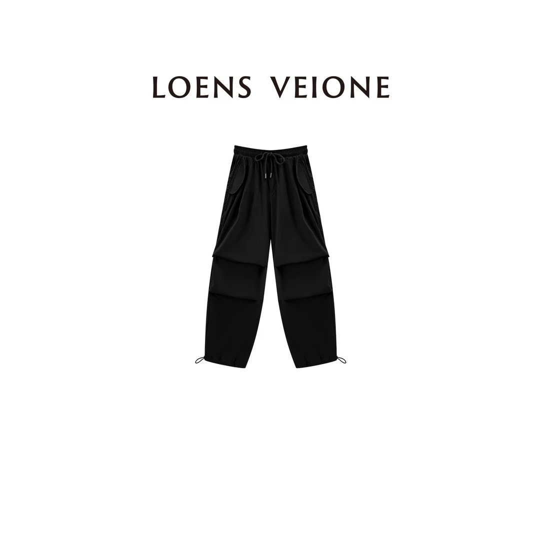 LOENS VEIONE/罗拉加绒抽绳工装阔腿裤23CVDG0680N