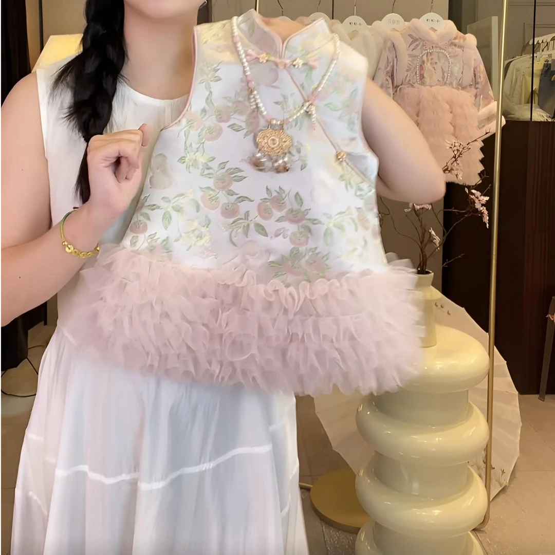 女童旗袍裙春秋季2025新款儿童宝宝中秋节礼服国风刺绣汉服连衣裙