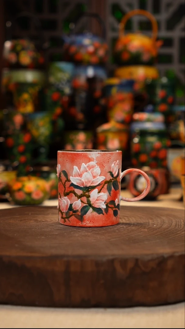 紫砂油画手绘釉下彩