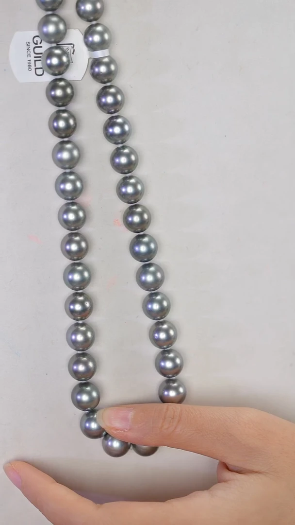 14K金镶嵌项链海水珍珠铂金灰-吉尔德五星10.0-12.0mm/1278790865