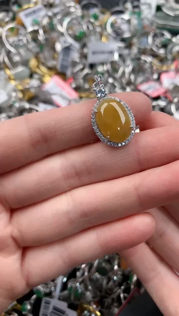 银S925镶嵌戒指翡翠444              2