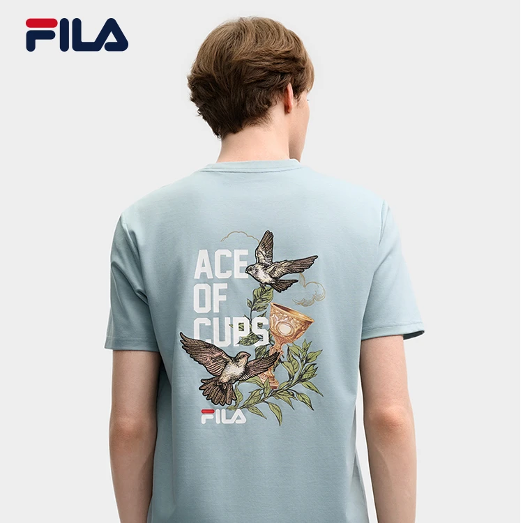 斐乐短袖T恤男士2025年春款商务刺绣休闲舒适百搭上衣F11M518101