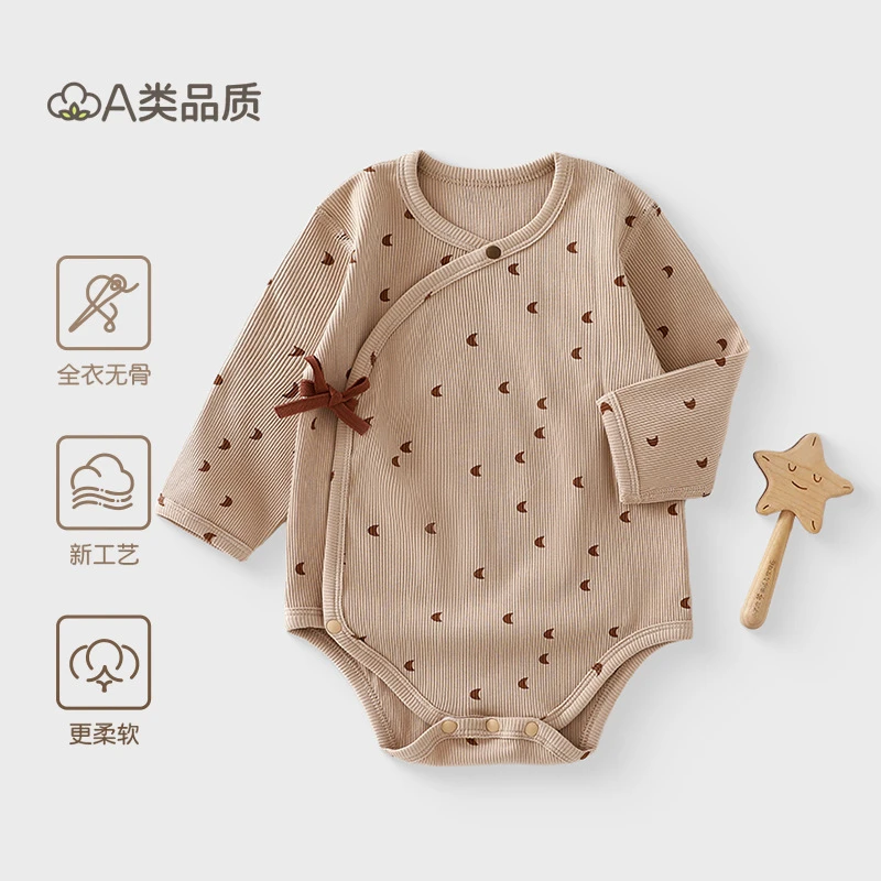 新生儿春夏婴儿衣服和尚服四季长袖包屁衣睡衣宝宝a类连体衣qm