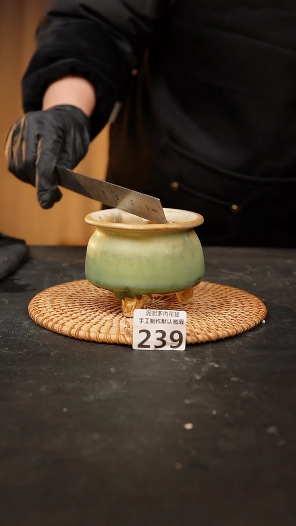 【闪购商品】瓷片239泥泥手工花盆