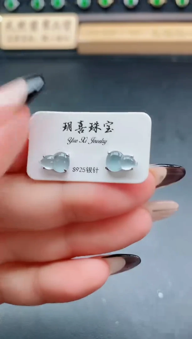 银S925镶嵌戒指翡翠1