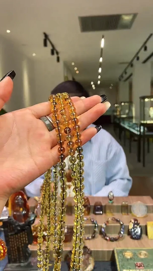 琥珀颈饰未镶嵌金兰妈妈链多样性发其一