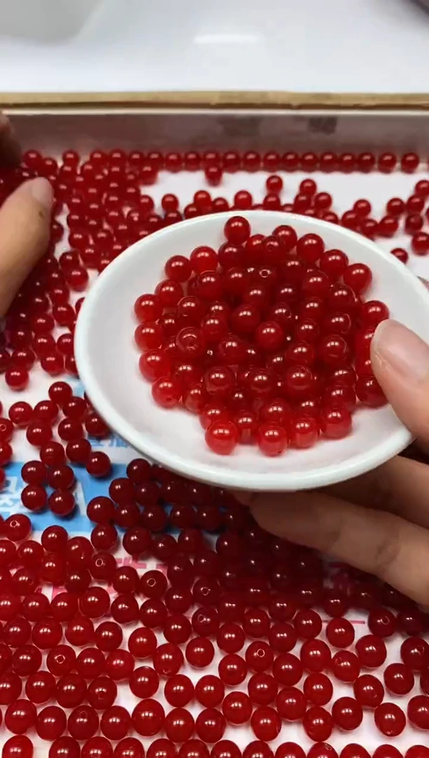 玛瑙/玉髓散珠未镶嵌B504 巴西鸽血红8mm30个9元