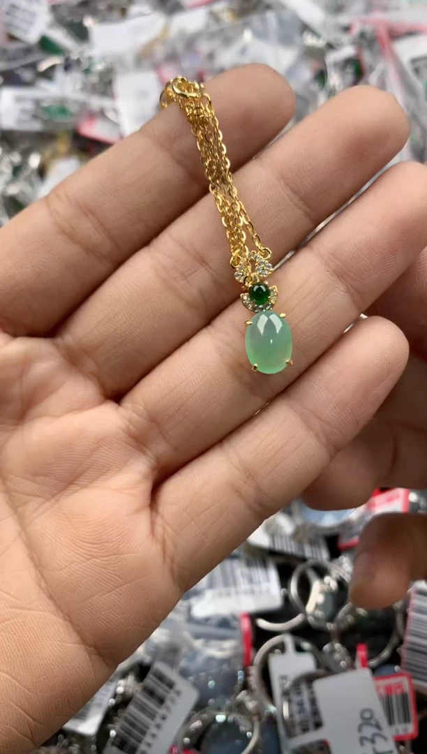 银S925镶嵌戒指翡翠666          5