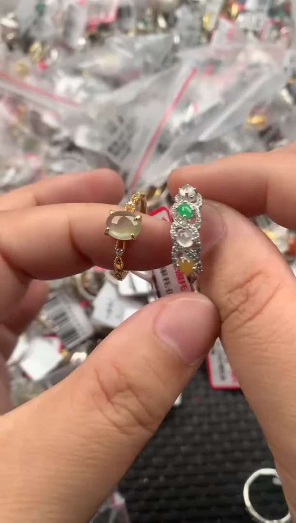 银S925镶嵌戒指翡翠55555  1